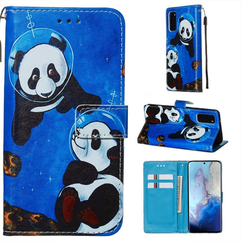 Cover Folio-hoesje Samsung Galaxy S20 Telefoonhoesje Pandakosmonauten