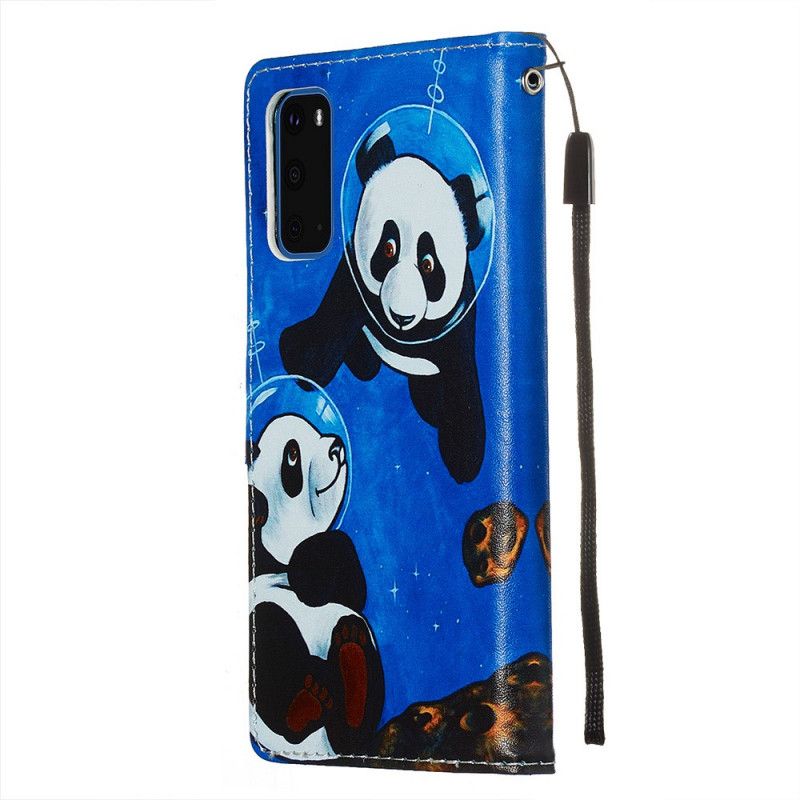 Cover Folio-hoesje Samsung Galaxy S20 Telefoonhoesje Pandakosmonauten
