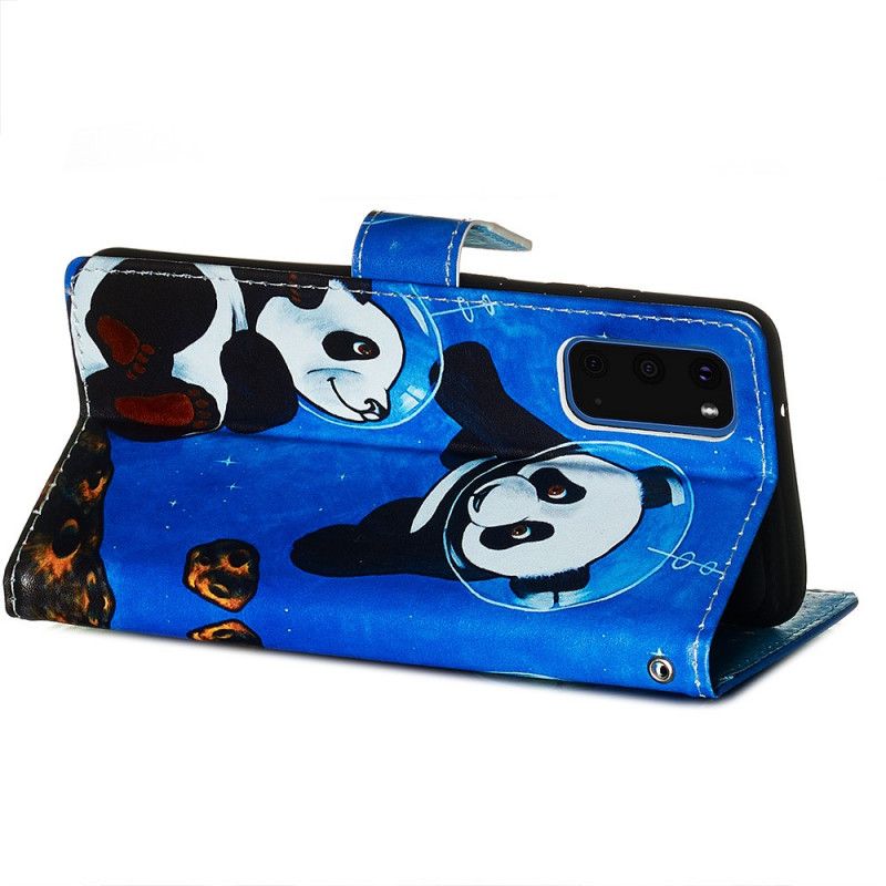 Cover Folio-hoesje Samsung Galaxy S20 Telefoonhoesje Pandakosmonauten
