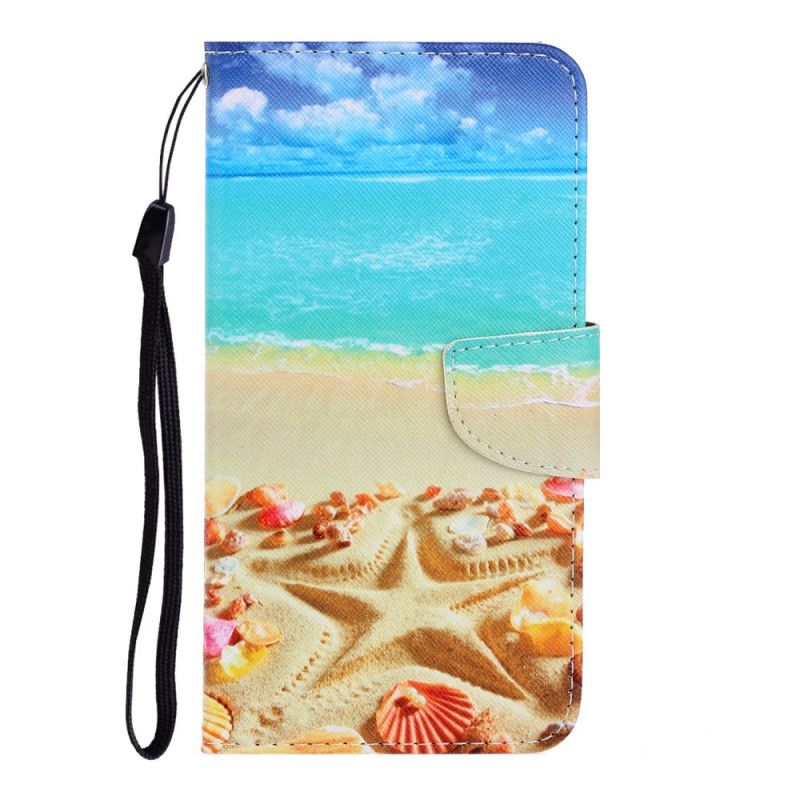 Cover Folio-hoesje Samsung Galaxy S20 Telefoonhoesje Riem Strand