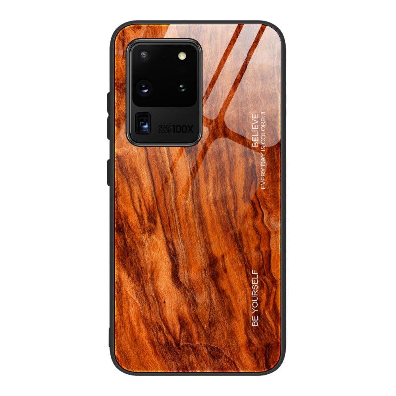 Cover Hoesje Samsung Galaxy S20 Grijs Zwart Telefoonhoesje Designglas Van Gehard Hout