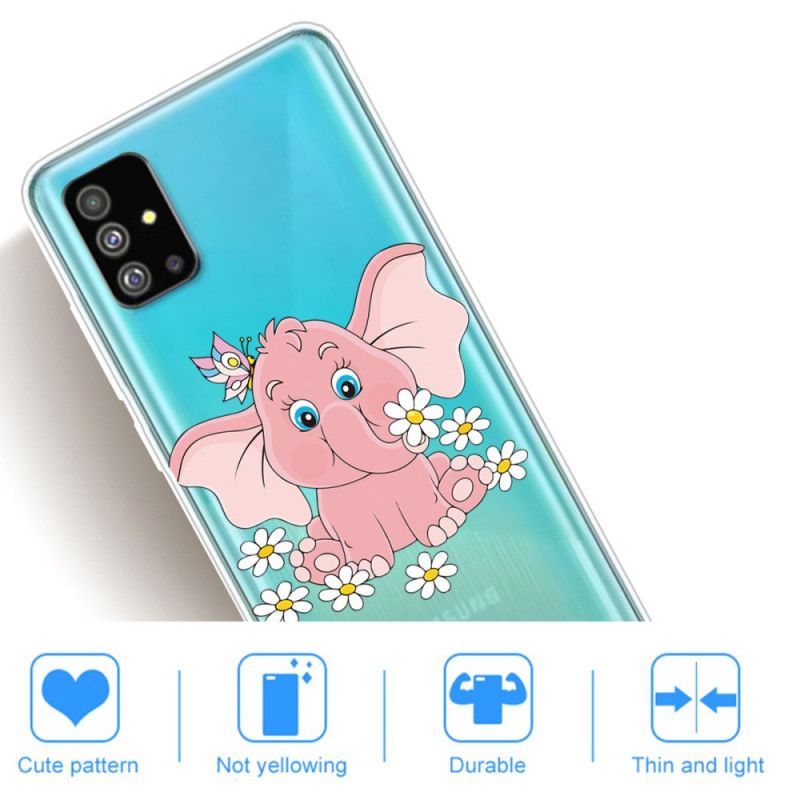 Cover Hoesje Samsung Galaxy S20 Telefoonhoesje Transparant Roze Olifant