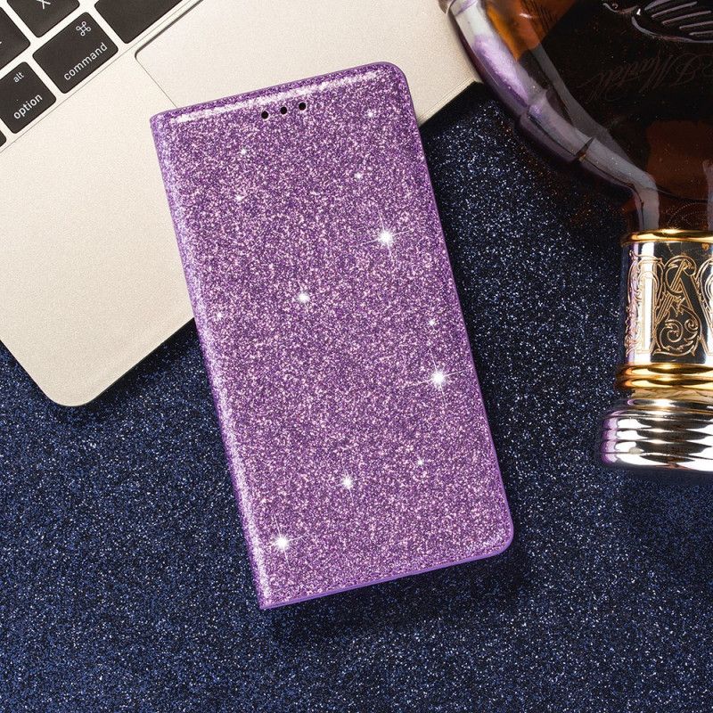Folio-hoesje Samsung Galaxy S20 Magenta Zwart Glitterstijl