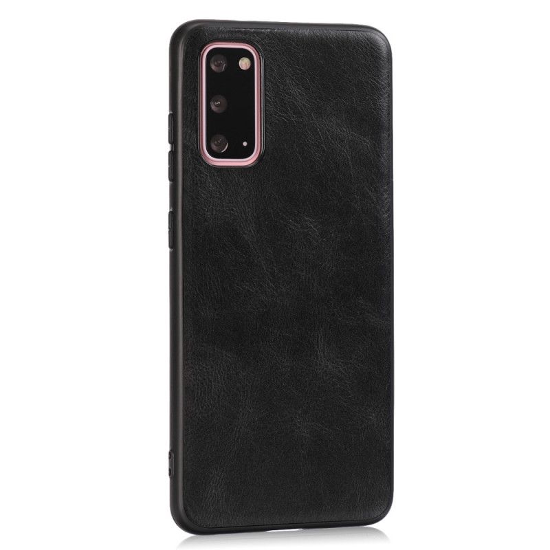 Hoesje Samsung Galaxy S20 Grijs Zwart Leerstijl