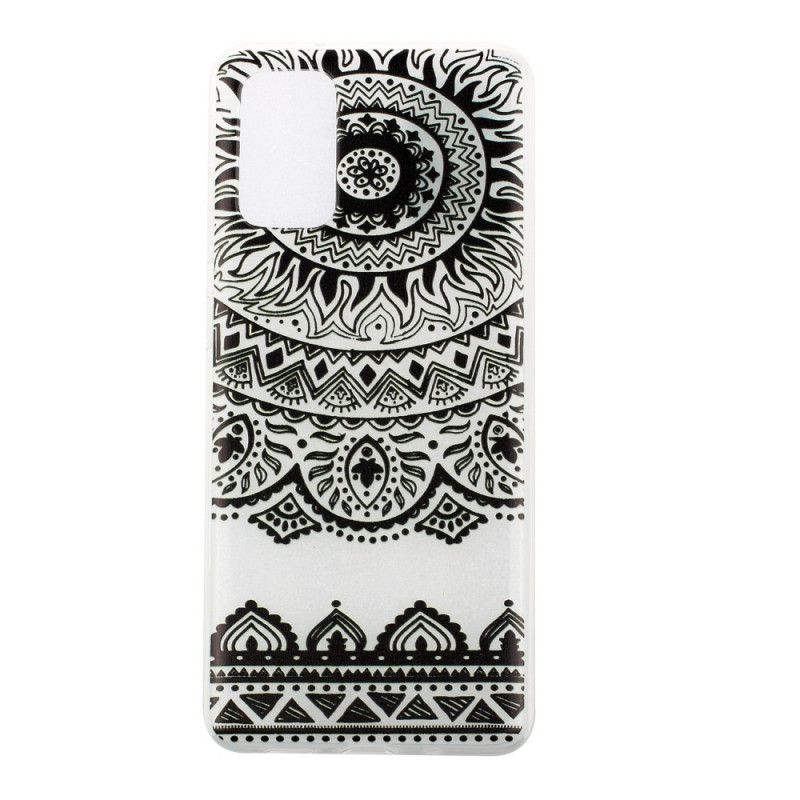 Hoesje Samsung Galaxy S20 Groen Zwart Transparante Bloemenmandala