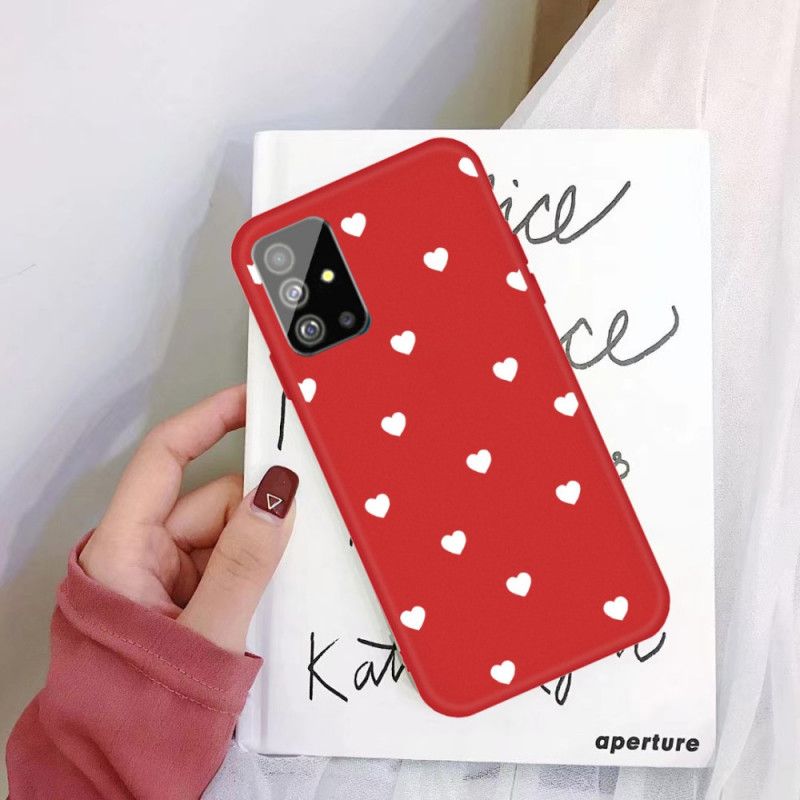 Hoesje Samsung Galaxy S20 Rood Zwart Alleen Siliconen Harten