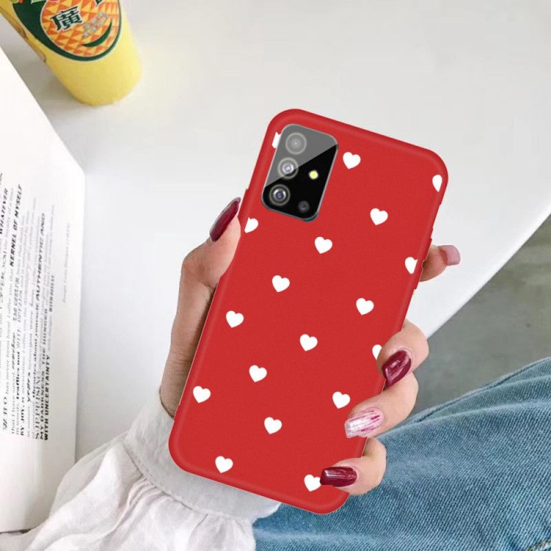 Hoesje Samsung Galaxy S20 Rood Zwart Alleen Siliconen Harten