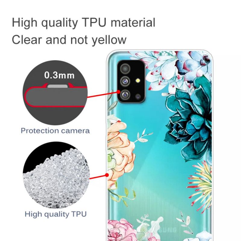 Hoesje Samsung Galaxy S20 Transparante Aquarelbloemen