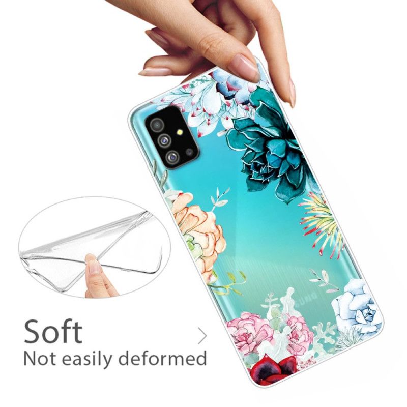 Hoesje Samsung Galaxy S20 Transparante Aquarelbloemen