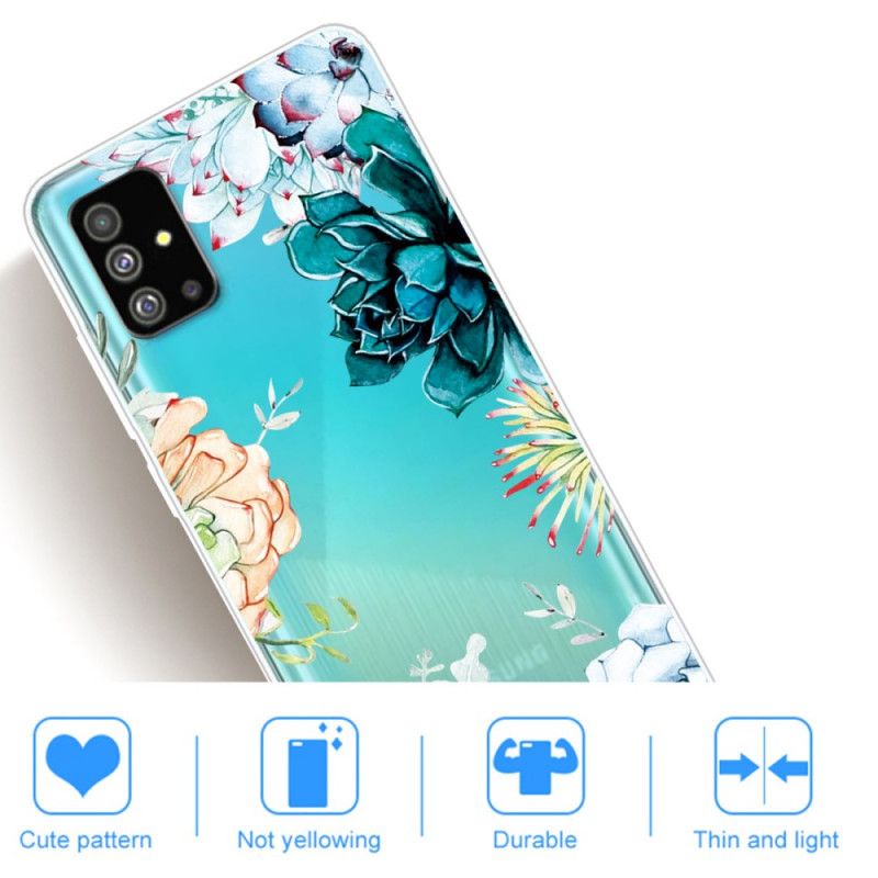 Hoesje Samsung Galaxy S20 Transparante Aquarelbloemen
