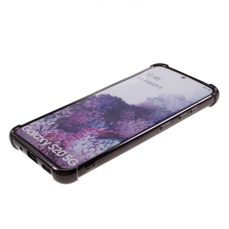 Hoesje Samsung Galaxy S20 Zilver Zwart Transparante Goospery Gekleurde Randen