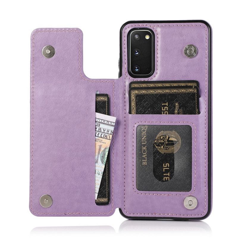 Hoesje voor Samsung Galaxy S20 Cyaan Grijs Kaarthouder Met Mandala-Print