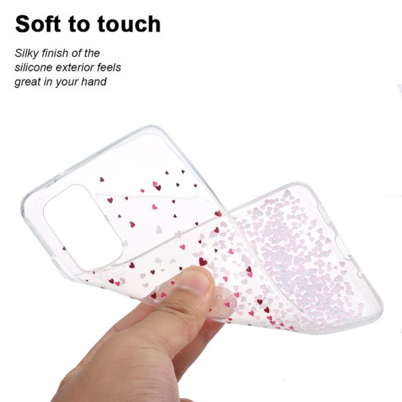 Hoesje voor Samsung Galaxy S20 Transparante Meerdere Rode Harten
