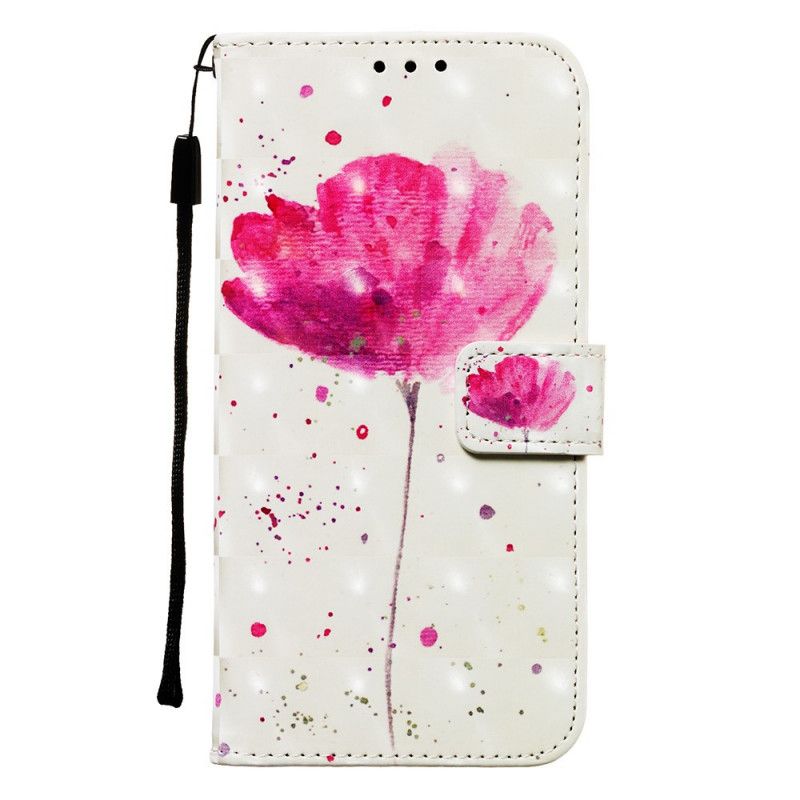 Leren Hoesje Samsung Galaxy S20 Aquarel Klaproos