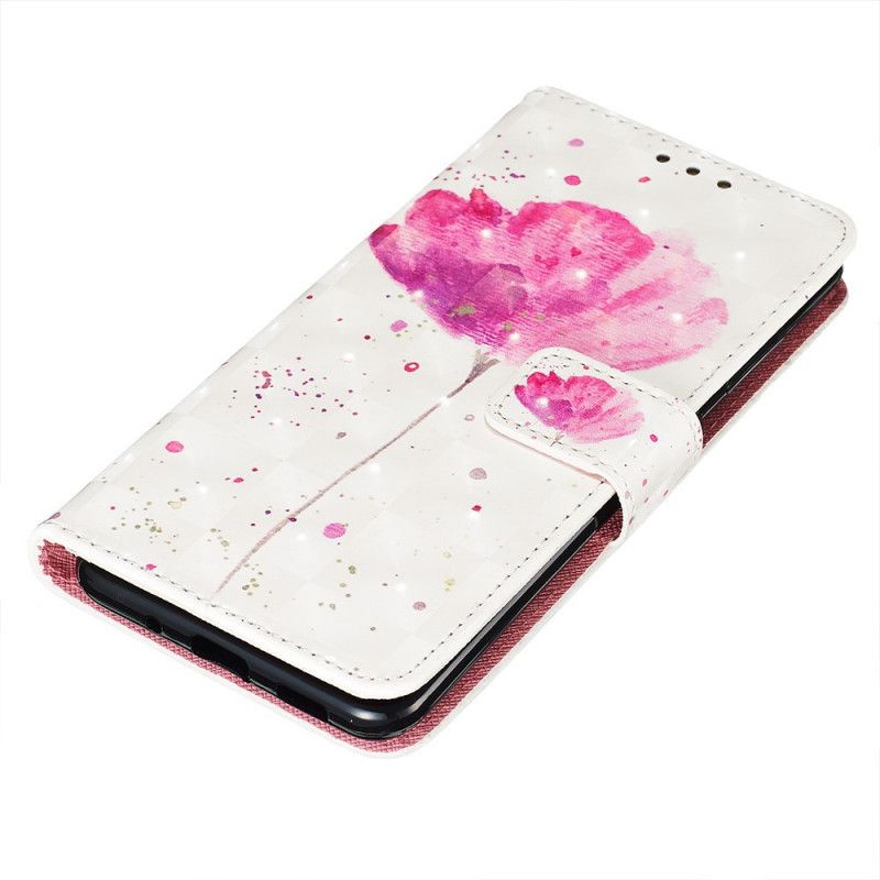 Leren Hoesje Samsung Galaxy S20 Aquarel Klaproos
