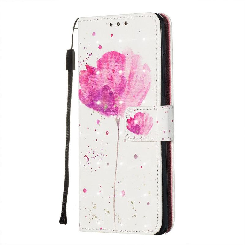Leren Hoesje Samsung Galaxy S20 Aquarel Klaproos