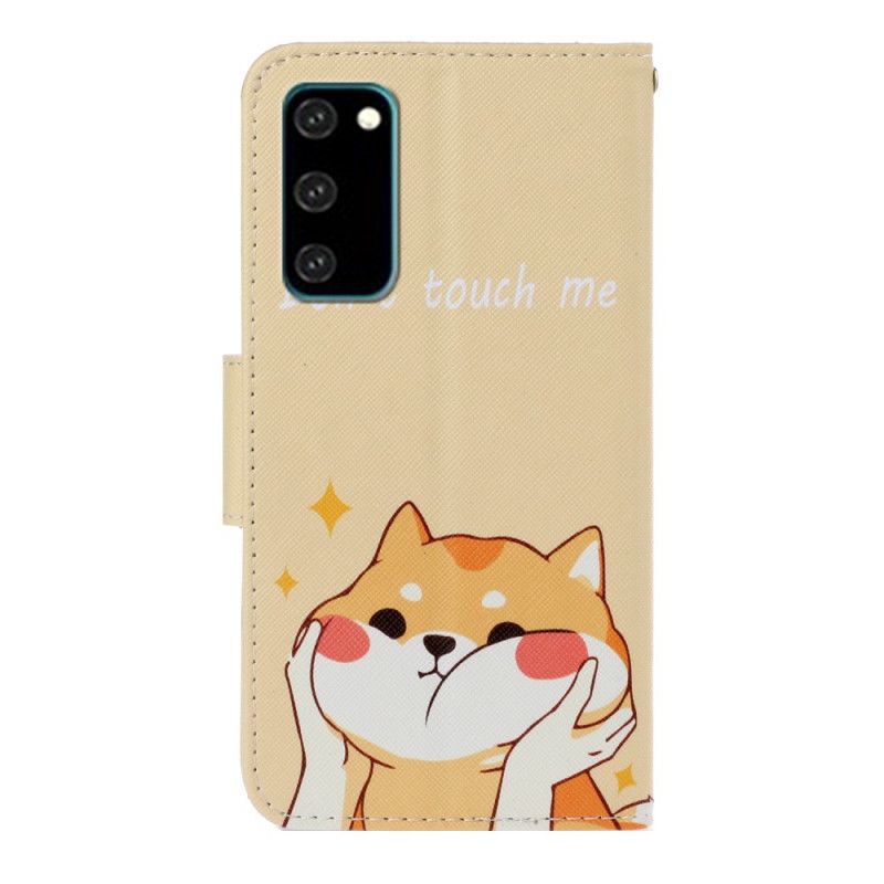 Leren Hoesje Samsung Galaxy S20 Kat Raak Me Niet Aan Met String