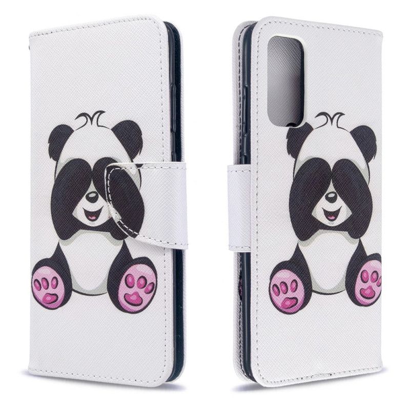Leren Hoesje Samsung Galaxy S20 Leuke Panda