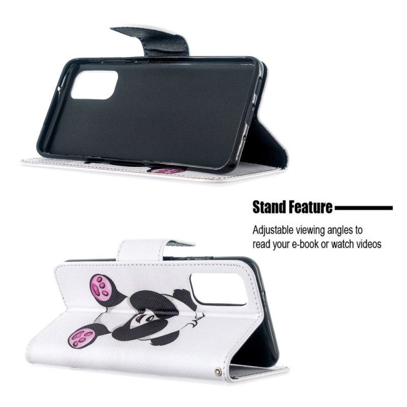 Leren Hoesje Samsung Galaxy S20 Leuke Panda