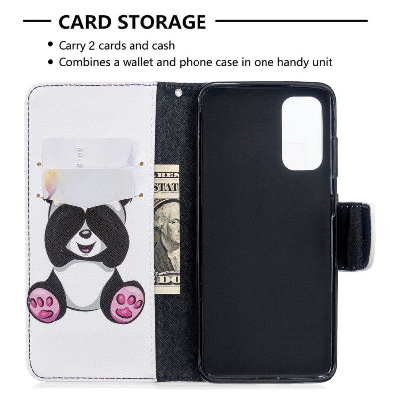 Leren Hoesje Samsung Galaxy S20 Leuke Panda
