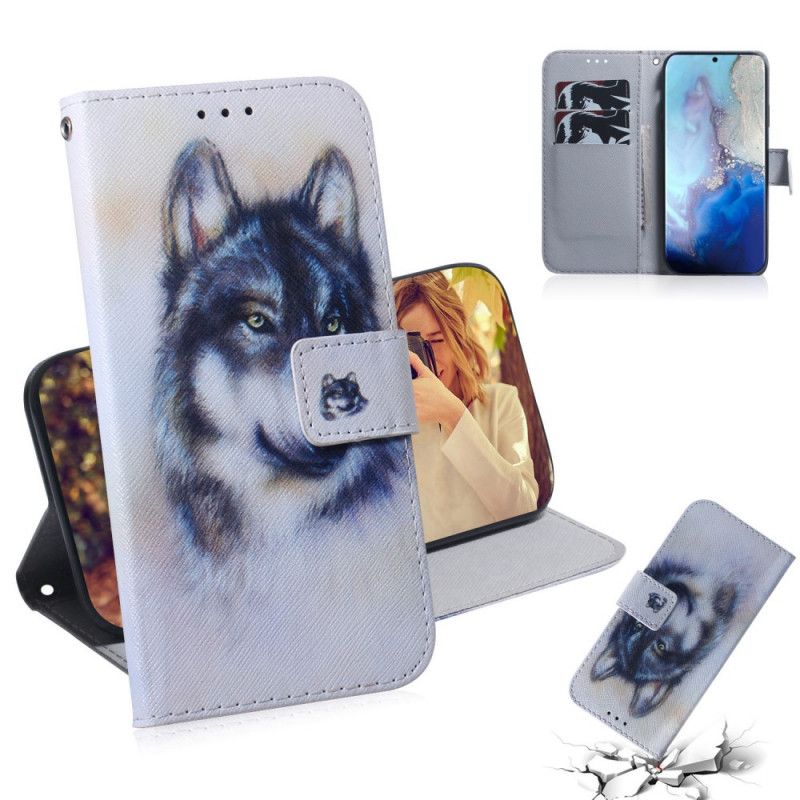 Leren Hoesje voor Samsung Galaxy S20 Blik Van Een Hond