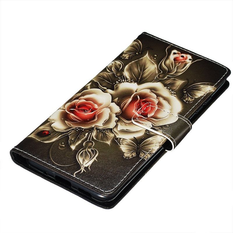 Leren Hoesje voor Samsung Galaxy S20 Gouden Rozen