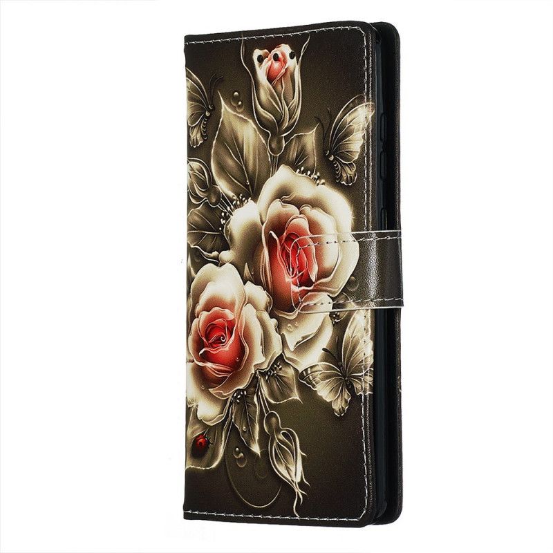 Leren Hoesje voor Samsung Galaxy S20 Gouden Rozen
