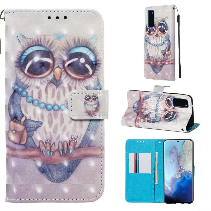 Leren Hoesje voor Samsung Galaxy S20 Juffrouw Uil