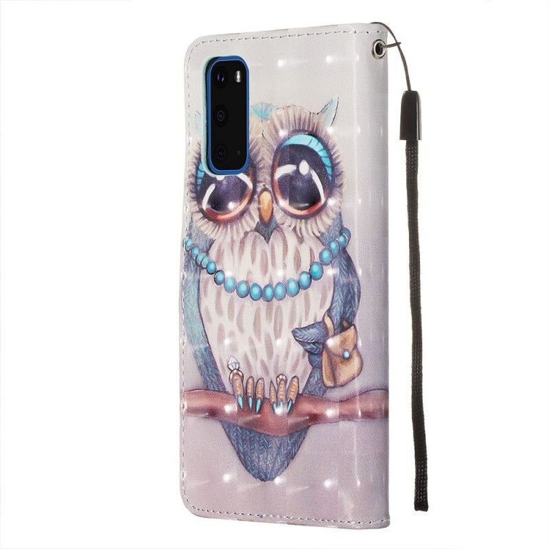 Leren Hoesje voor Samsung Galaxy S20 Juffrouw Uil