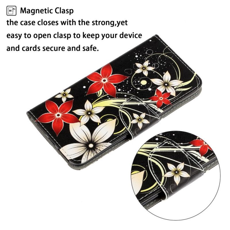 Leren Hoesje voor Samsung Galaxy S20 Kleurrijke Bloemen Met String