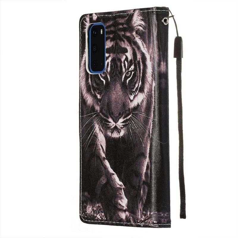 Leren Hoesje voor Samsung Galaxy S20 Nachttijger