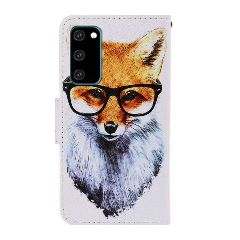Leren Hoesje voor Samsung Galaxy S20 Nerd String Vos