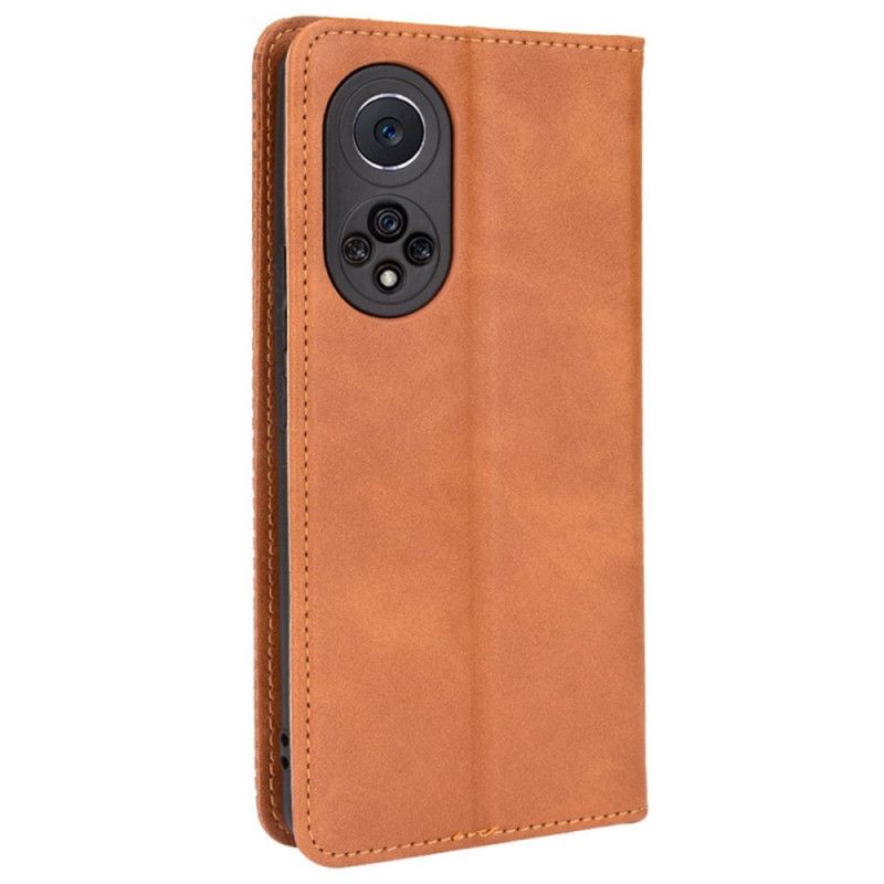 Folio-hoesje Huawei Nova 9 Pro / Honor 50 Pro Telefoonhoesje Gestileerd Vintage Leereffect