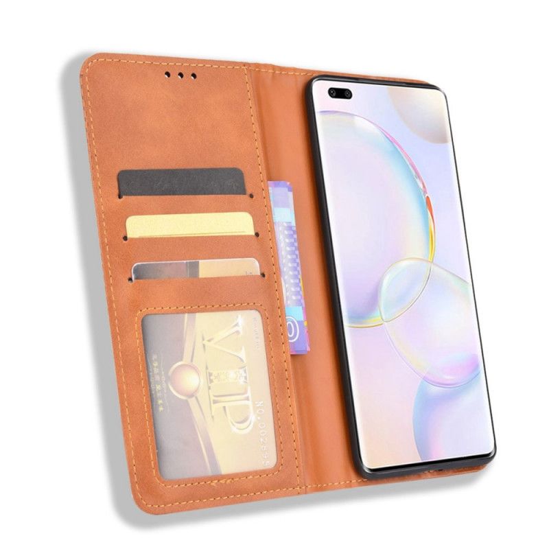 Folio-hoesje Huawei Nova 9 Pro / Honor 50 Pro Telefoonhoesje Gestileerd Vintage Leereffect