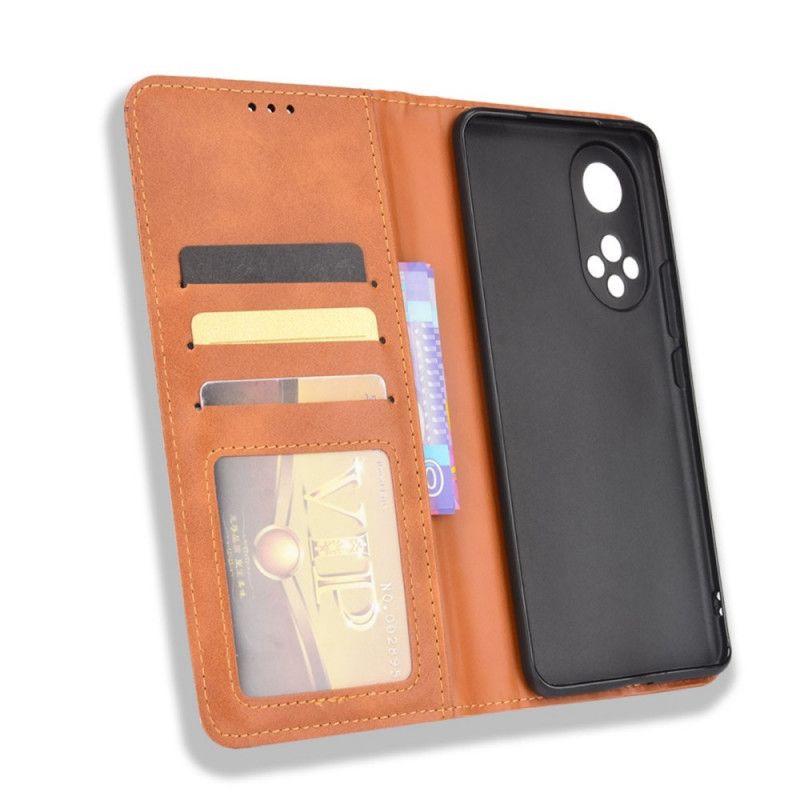 Folio-hoesje Huawei Nova 9 Pro / Honor 50 Pro Telefoonhoesje Gestileerd Vintage Leereffect