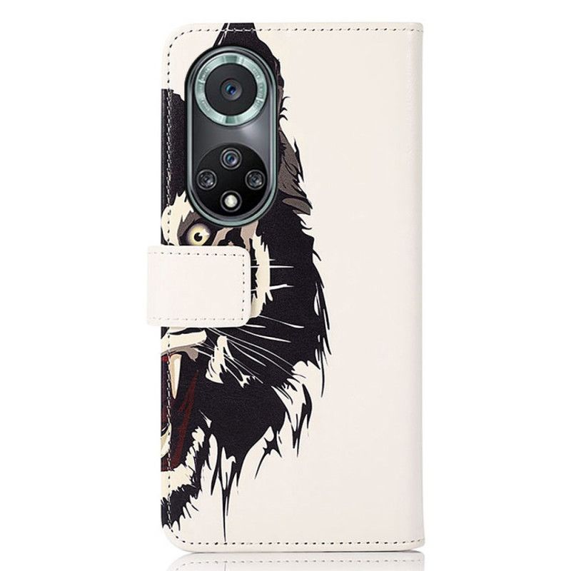 Leren Hoesje Voor Huawei Nova 9 Pro / Honor 50 Pro Fierce Tiger