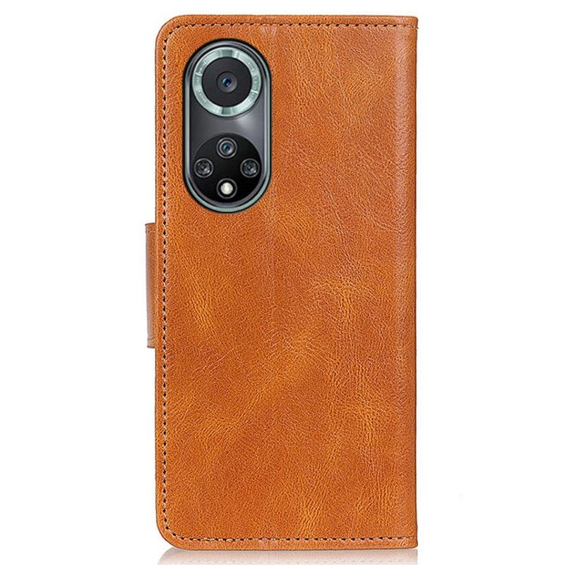Leren Hoesje Voor Huawei Nova 9 Pro / Honor 50 Pro Omkeerbare Sluiting Met Leereffect