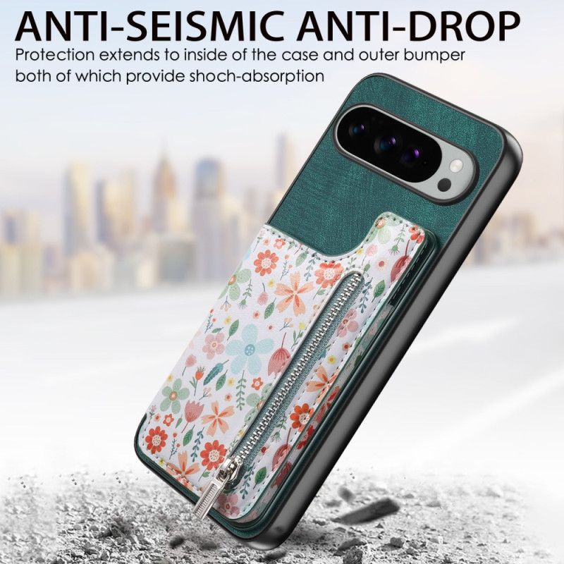 Hoesje Google Pixel 10 Pro Xl Portemonnee Met Bloemenprint