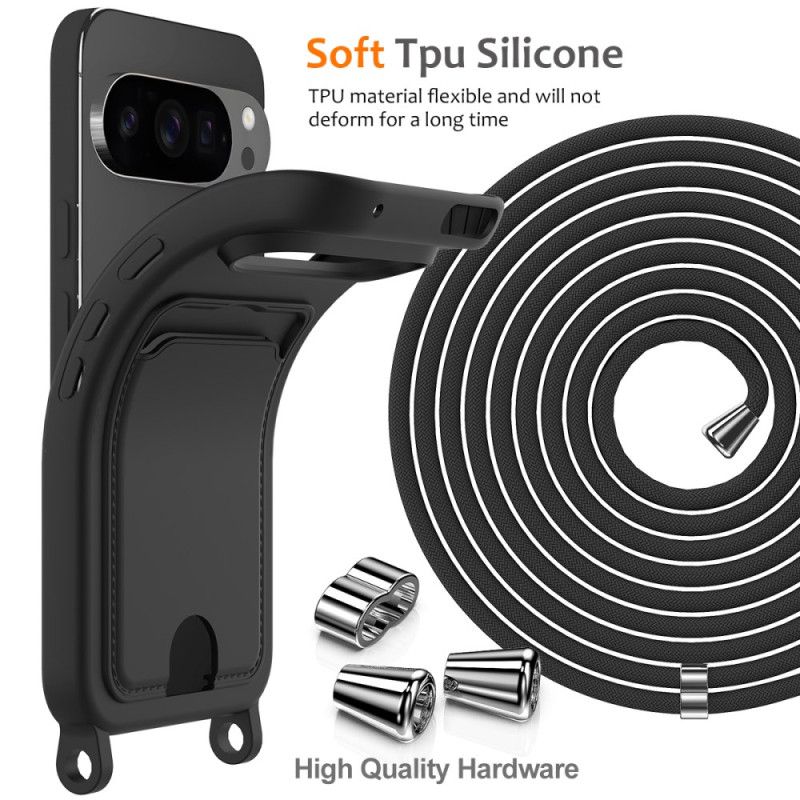 Hoesje Google Pixel 10 Pro Xl Siliconen Met Kaarthouder Bescherming Hoesje