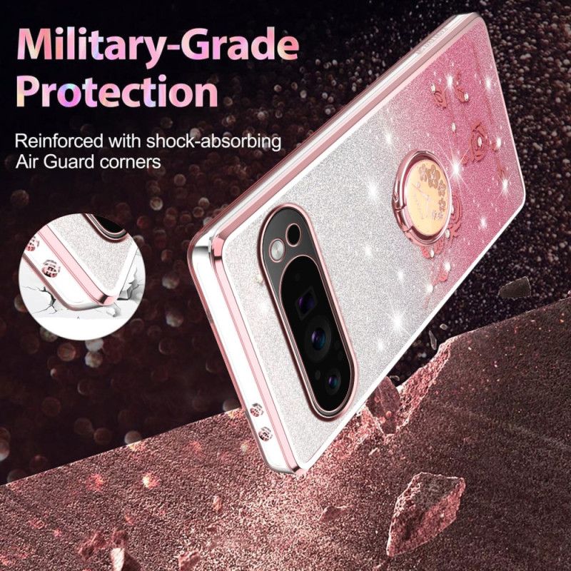 Hoesje Voor Google Pixel 10 Pro Xl Kadem Ringhouder Met Strass-steentjes