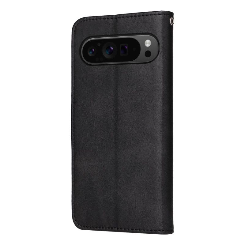 Leren Hoesje Google Pixel 10 Pro Xl Effen Kunstleer Bescherming Hoesje