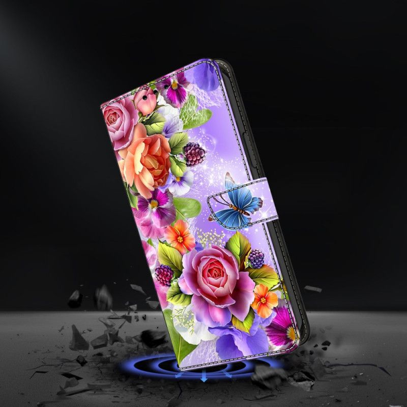 Leren Hoesje Google Pixel 10 Pro Xl Kleurrijke Bloemen