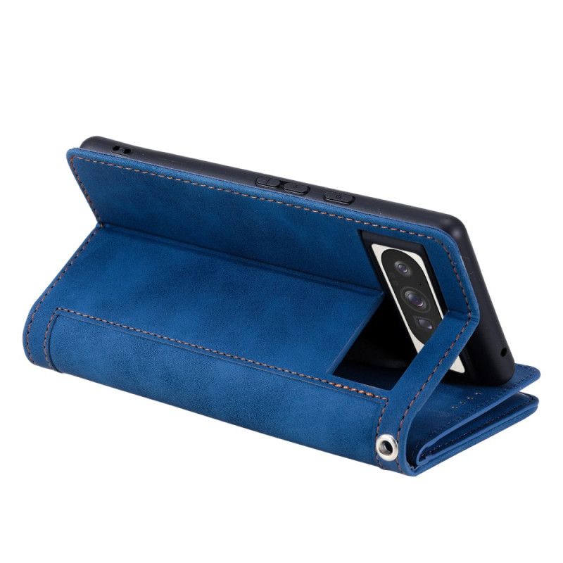 Leren Hoesje Google Pixel 10 Pro Xl Portemonnee Met 9 Kaarthouders En Ritssluiting