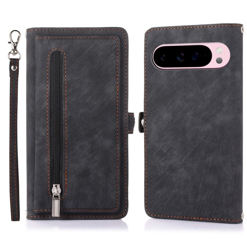 Leren Hoesje Google Pixel 10 Pro Xl Portemonnee Met Suède-effect