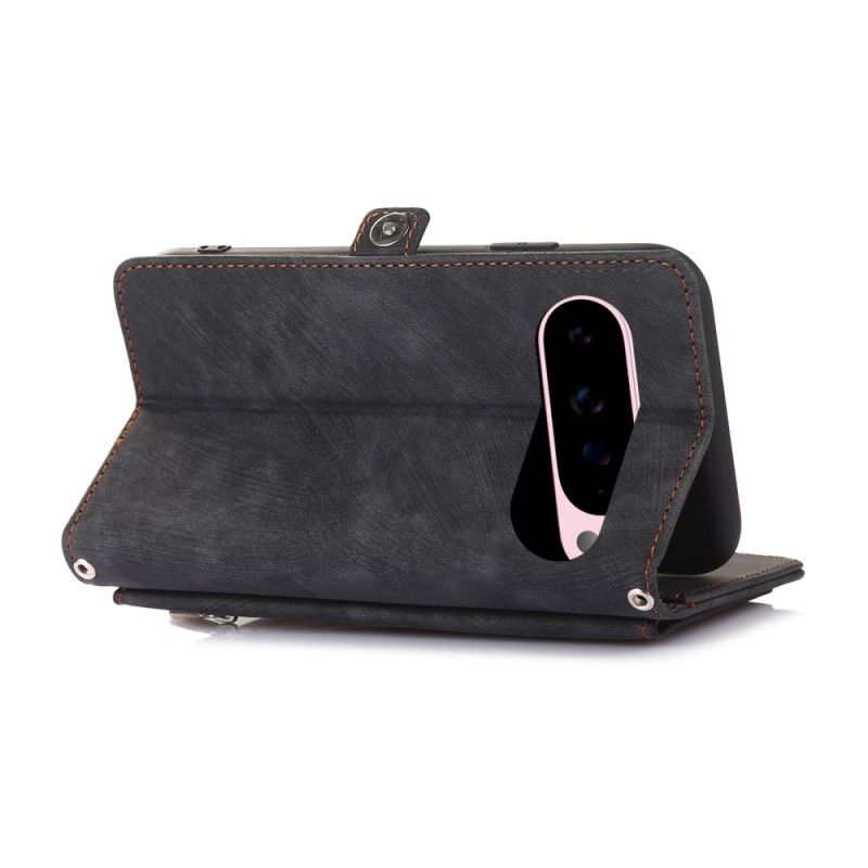 Leren Hoesje Google Pixel 10 Pro Xl Portemonnee Met Suède-effect