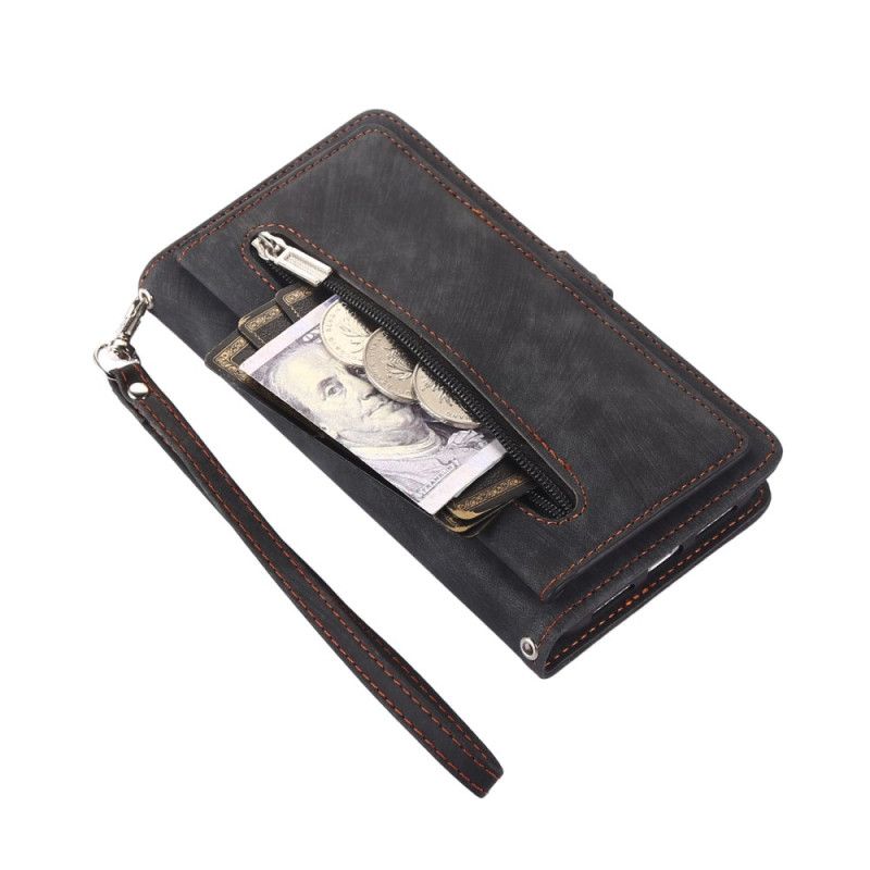 Leren Hoesje Google Pixel 10 Pro Xl Portemonnee Met Suède-effect