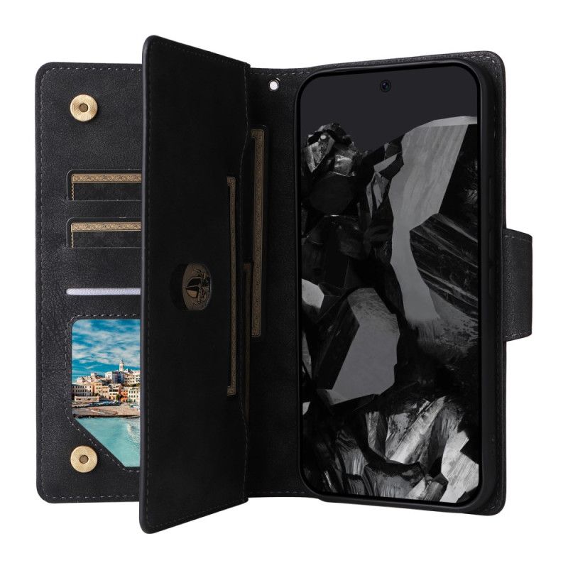 Leren Hoesje Google Pixel 10 Pro Xl Portemonnee Met Suède-effect Bescherming Hoesje