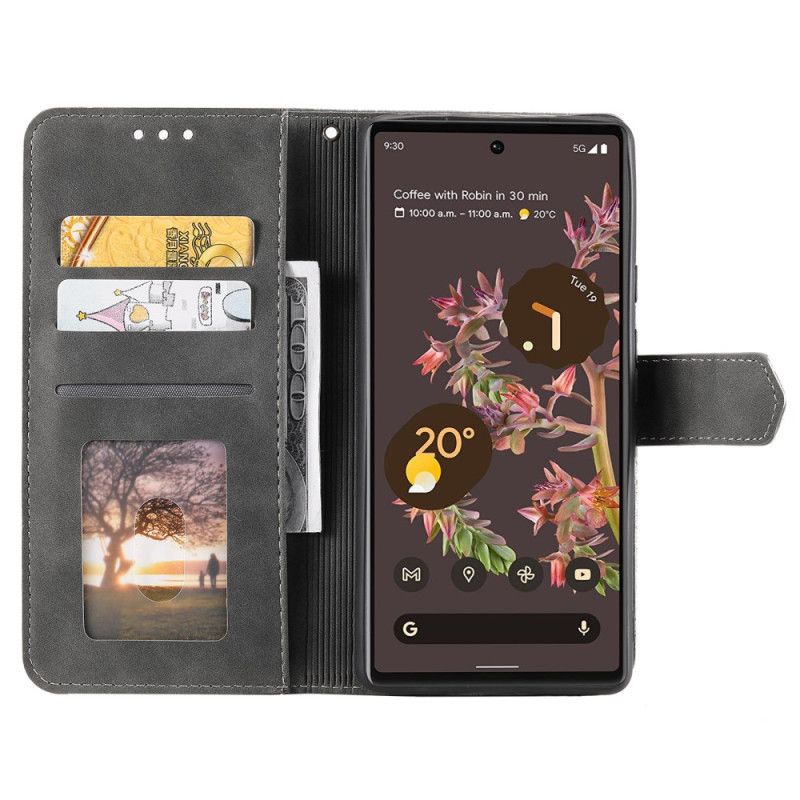 Leren Hoesje Google Pixel 10 Pro Xl Tweekleurig Met Bandje