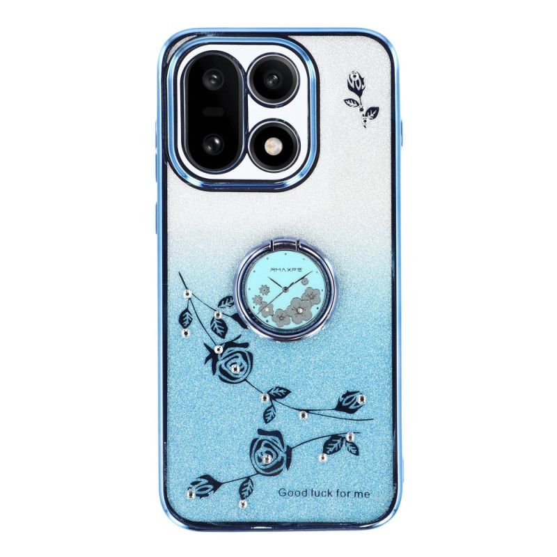 Case Hoesje Oneplus 15 Telefoonhoesje Ringhouder En Glitterbloemenpatroon