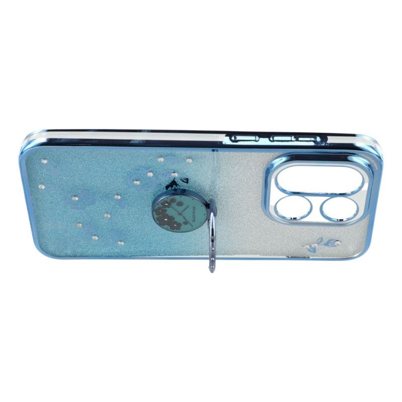 Case Hoesje Oneplus 15 Telefoonhoesje Ringhouder En Glitterbloemenpatroon